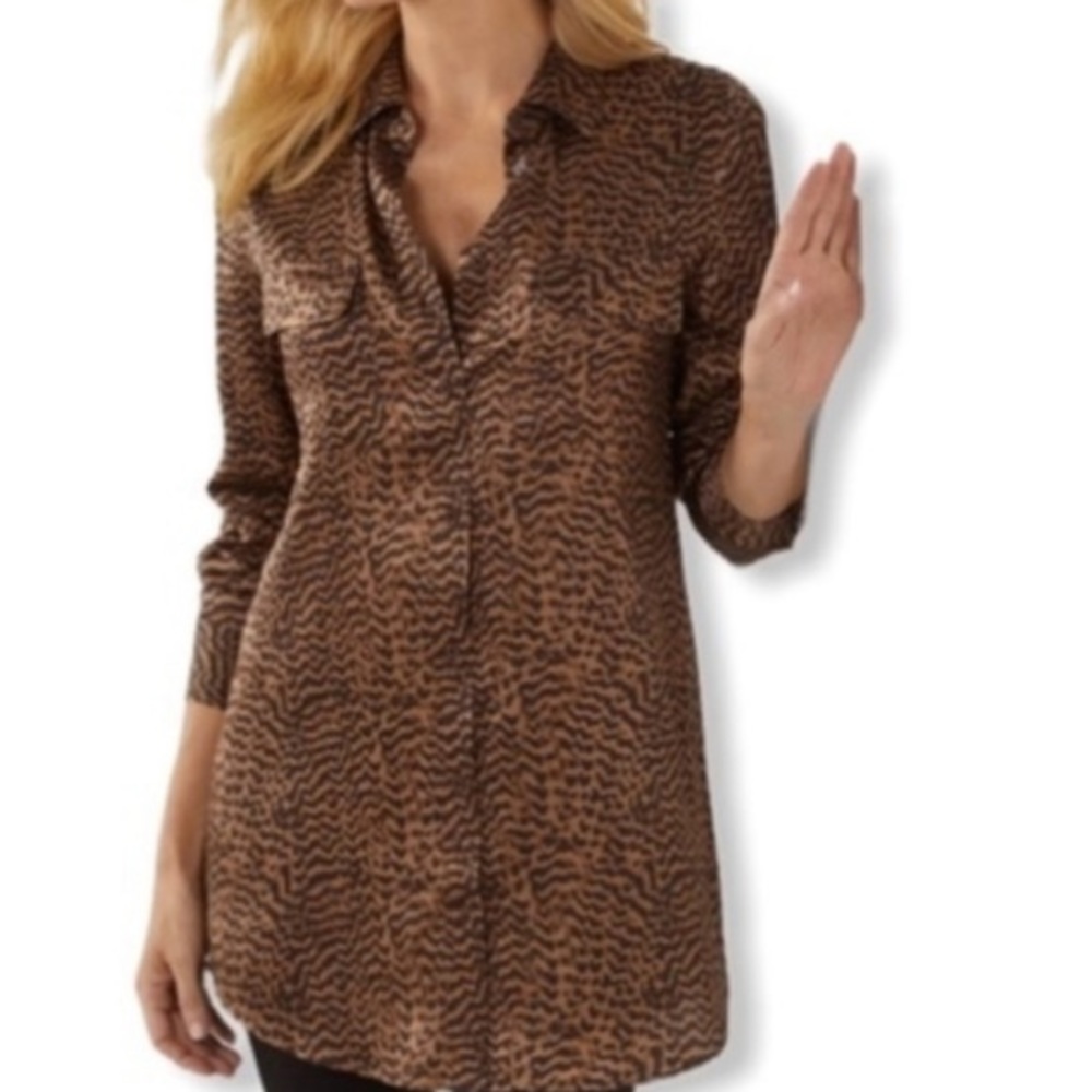 SOFT SURROUNDINGS- 100% silk animal print sz M